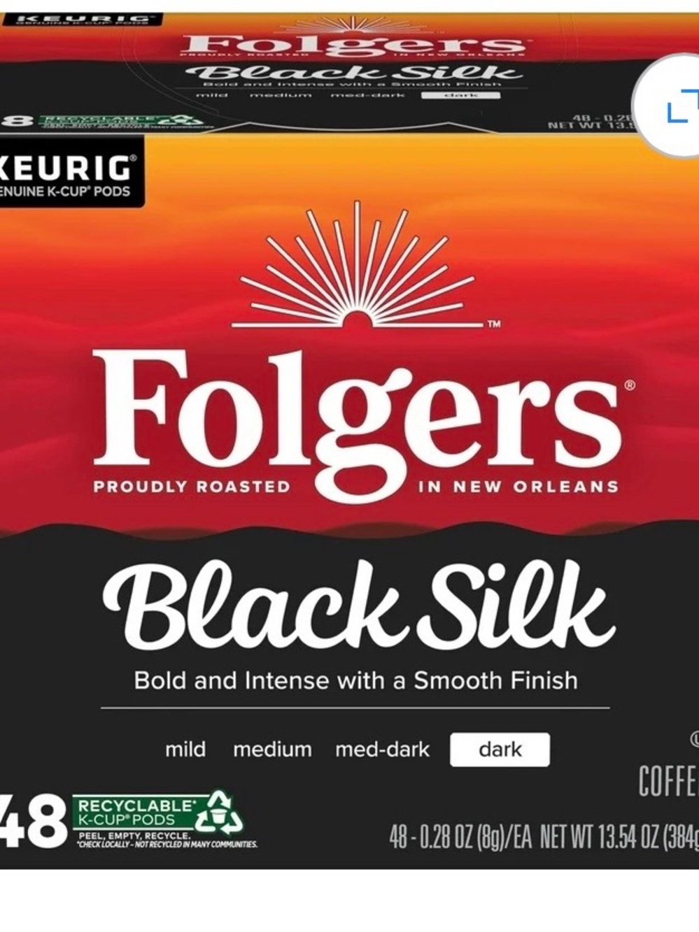 Black Silk Dark Roast K-Cup Pods - Black